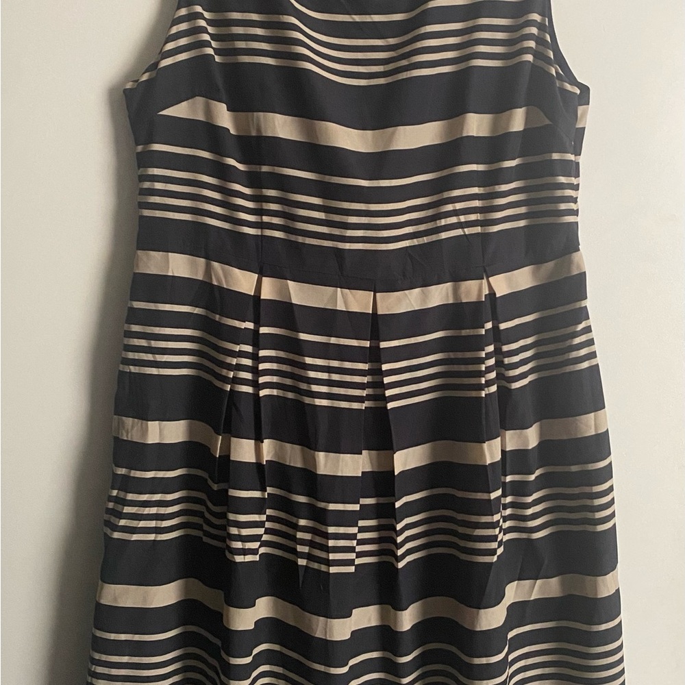 Romy Tan and Blue Sleeveless A-Line Mini Dress
